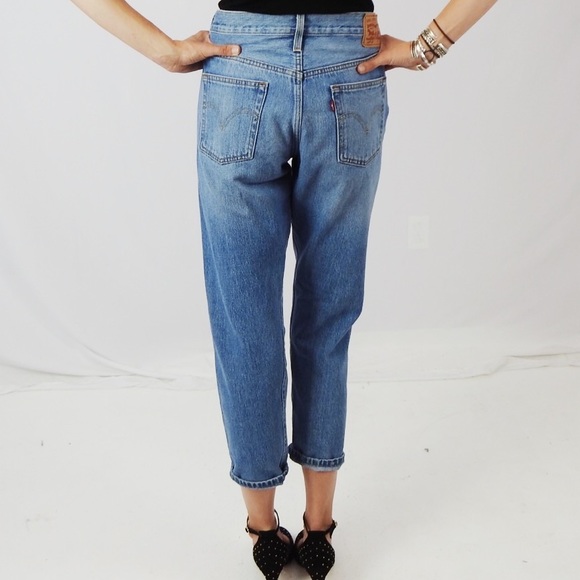 Vtg Levi's Distressed 501 Button Fly Jeans 28-30 w - Picture 4 of 5